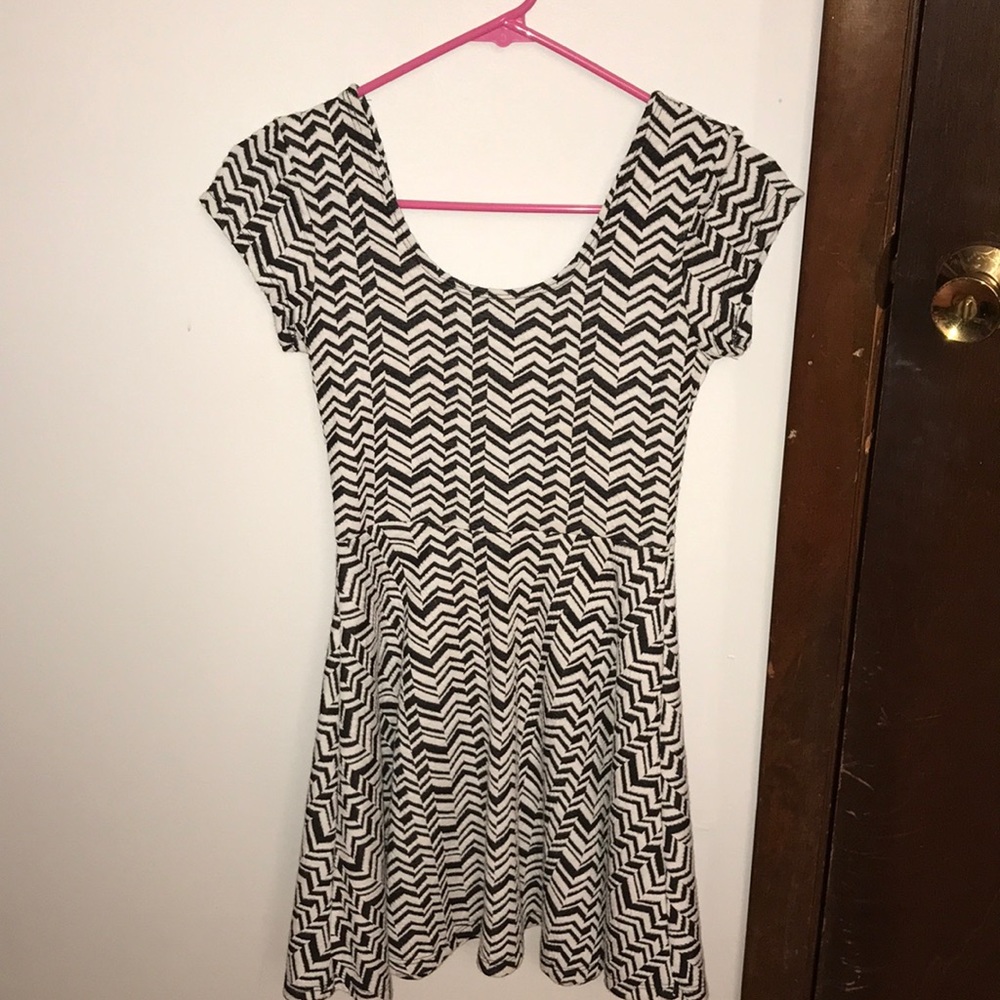 Black and white skater dress